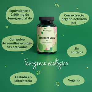 Fenogreco BIO | Dosis Alta: 2900 Mg | Para Lactancia Materna | Sin Aditivos | FENUGREEK | 120 Capsulas | Vegavero | Vegano