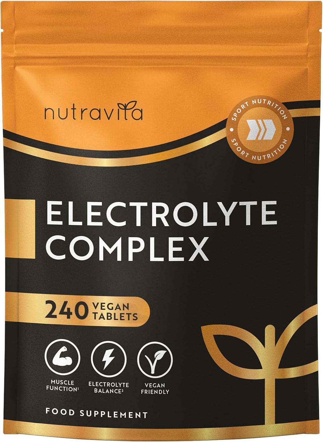 Nutravita Electrolitos Complejo - 240 Comprimidos Veganos - Potasio Y Magnesio, Calcio, Cloruro, Sodio - Electrolitos Sin Azucar - Función Muscular, Equilibrio Electrolítico - Electrolytes Hidratacion