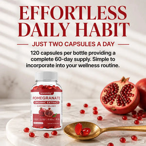 Soomiig Pomegranate Fruit Health Supplement, ​​Supports Daily Physical Balance and Immune Health, 120 Capsules
