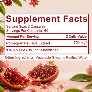Soomiig Pomegranate Fruit Health Supplement, ​​Supports Daily Physical Balance and Immune Health, 120 Capsules