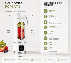 Licuadora Portátil GAMGAL - Batidos Frescos en Cualquier Lugar
