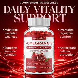 Soomiig Pomegranate Fruit Health Supplement, ​​Supports Daily Physical Balance and Immune Health, 120 Capsules