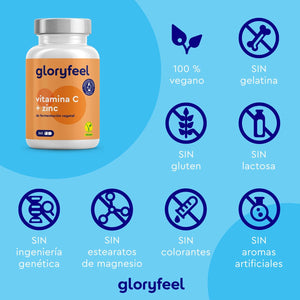 Vitamina C + Zinc - 365 Cápsulas - 1000Mg Vitamina C + 20Mg Zinc - Apoya El Sistema Inmunológico Y Reduce La Fatiga - Con Protección Gástrica Y Ph Neutro -100% Vegano